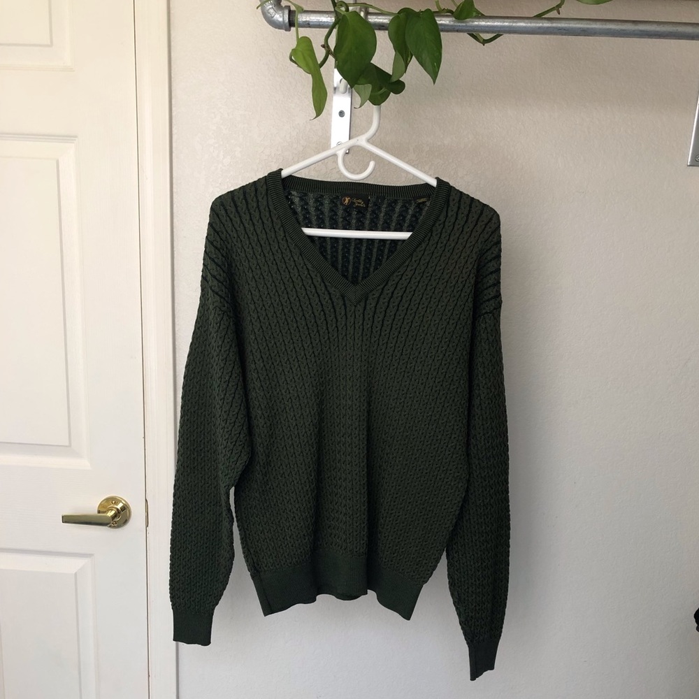 Bobby Jones Men’s V-neck Green Knit Sweater